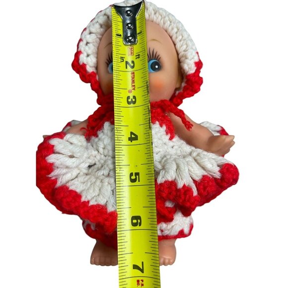 Vintage Baby Kewpie Doll Rubber Knit Little Red Riding Hood 8" Taiwan *read* - Picture 9 of 9